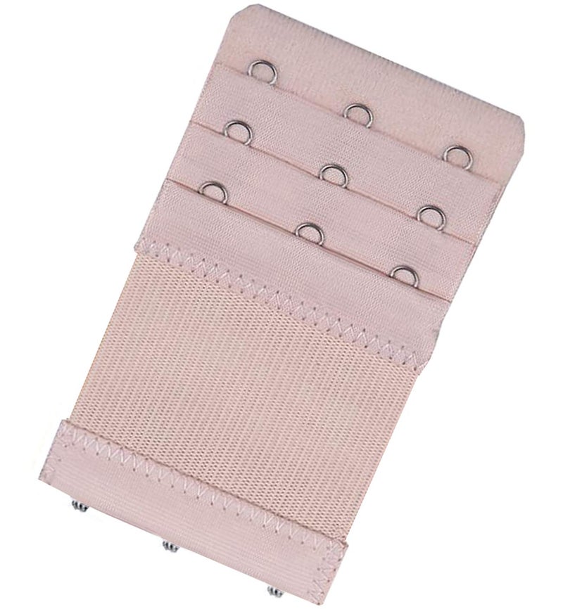 KTOBTEL Bra Extender 3 Hooks 3 Rows Elastic Bra Band Hook Strap Extensions for Women, Pack of 4 (Beige) - Image 4